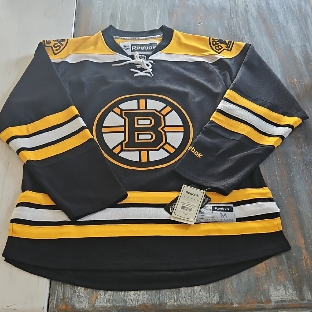 Reebok Black and Yellow Men's Jersey